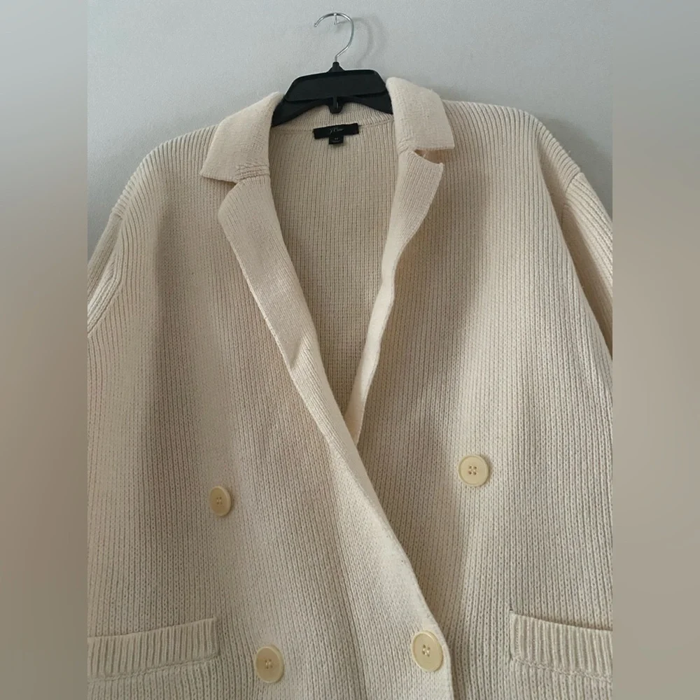J.Crew Double Breasted Merino Wool Blend Sweater Blazer  M pristine condition
